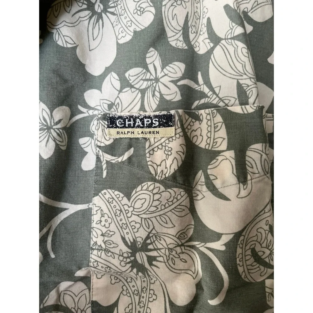 Chaps Ralph Lauren Floral Button Up Short Sleeve Shirt Men's - Picture 2 of 6